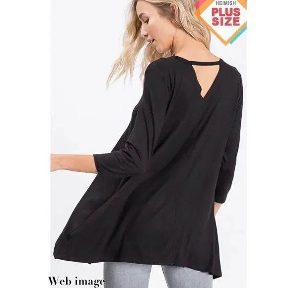 V neck/back multicolored tunic w/pockets - Picture 8 of 15